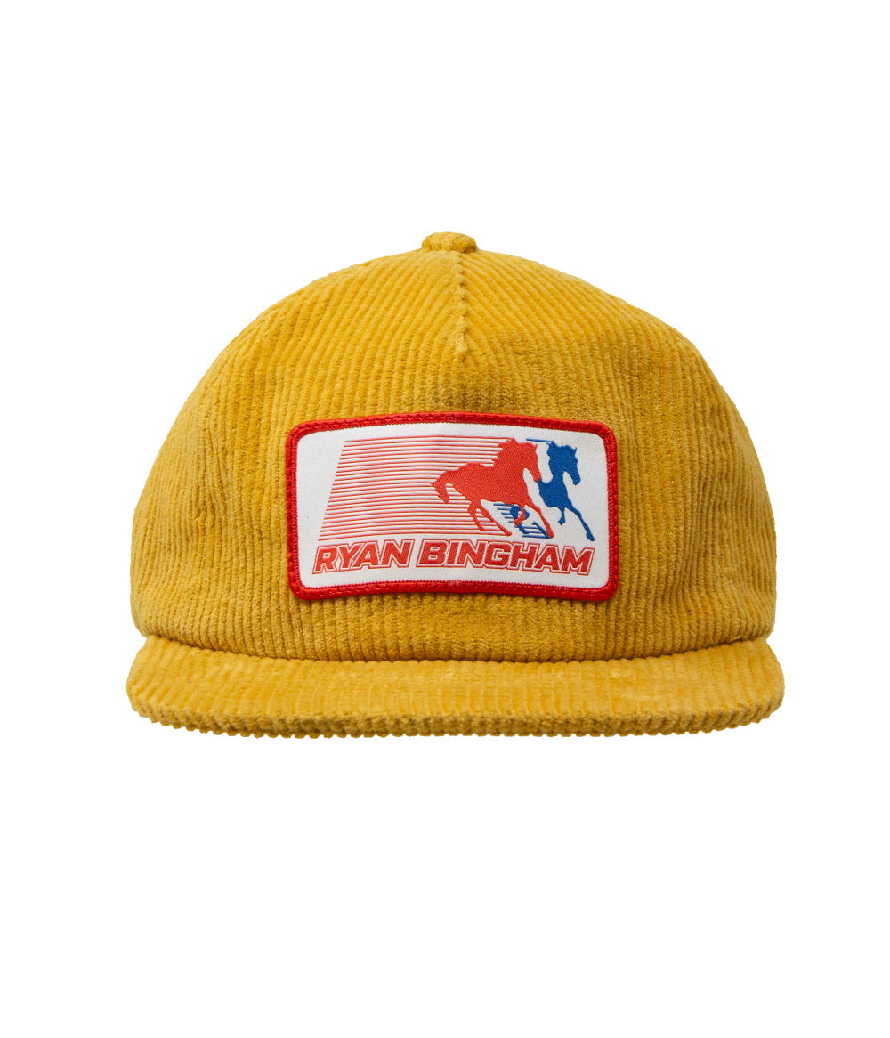 Ryan Bingham Pony USA Patch Corduroy Hat (Gold)