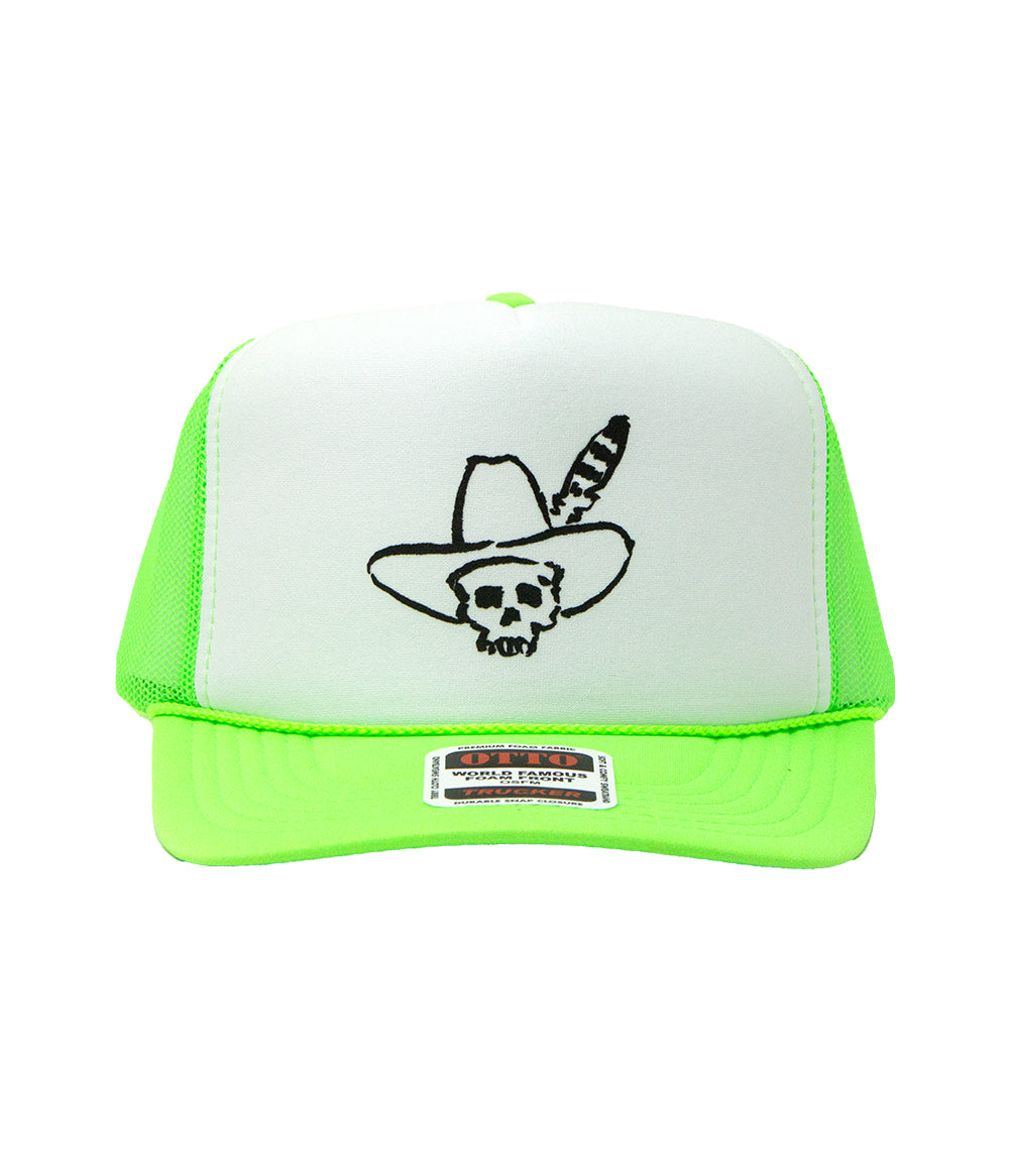 Ryan Bingham Skull Trucker Hat (Neon Green)