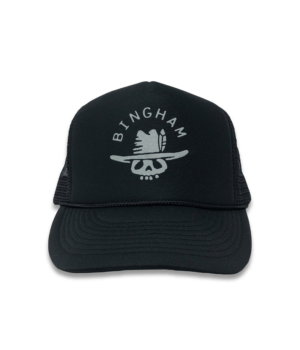 Ryan Bingham Skull Logo Trucker Hat (Black)
