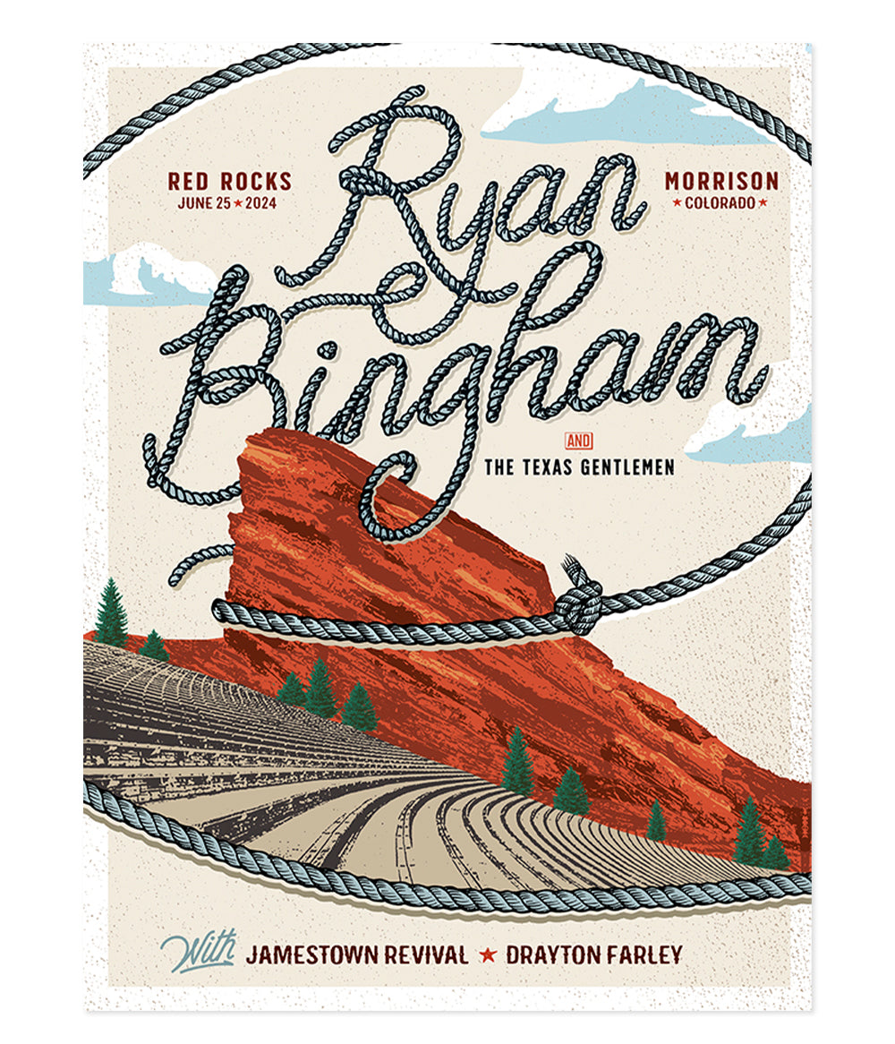 Ryan Bingham Red Rocks 2024 Poster